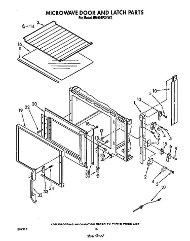 Microwave door and latch