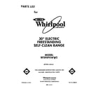 Whirlpool RF395PXWW2 front cover diagram