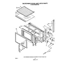 Whirlpool RM988PXVW2 microwave door and latch diagram