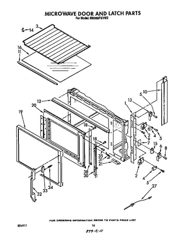 Microwave door and latch