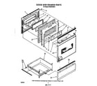 Whirlpool RF385PXWW2 door and drawer diagram