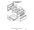 Whirlpool RF3365XWW2 door and drawer diagram