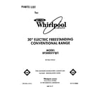 Whirlpool RF3000XVW3 front cover diagram