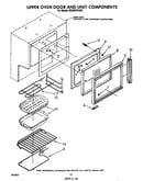 Upper oven door and unit