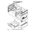 Whirlpool RF395PXWW1 door and drawer diagram