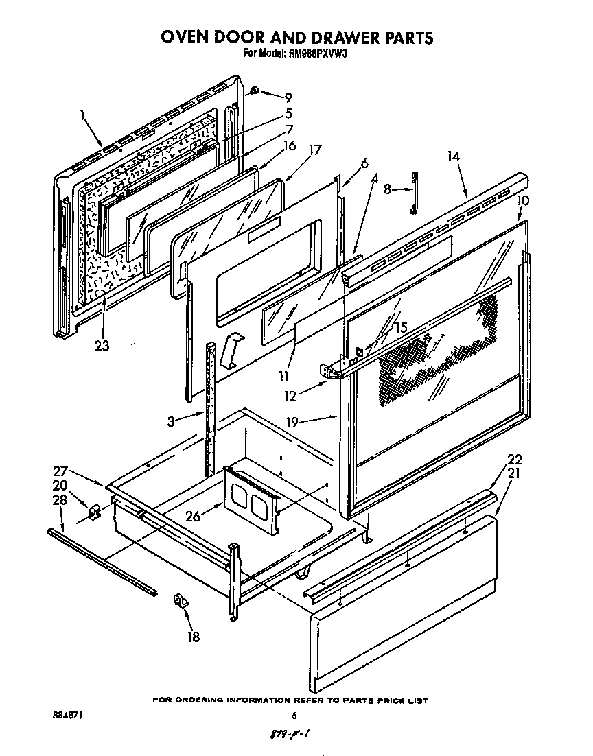 OVEN DOOR AND DRAWER