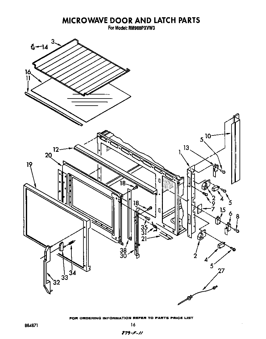 MICROWAVE DOOR AND LATCH