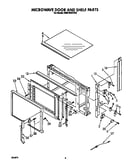 Microwave door and shelf