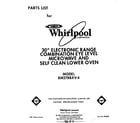 Whirlpool RM278BXV4 front cover diagram