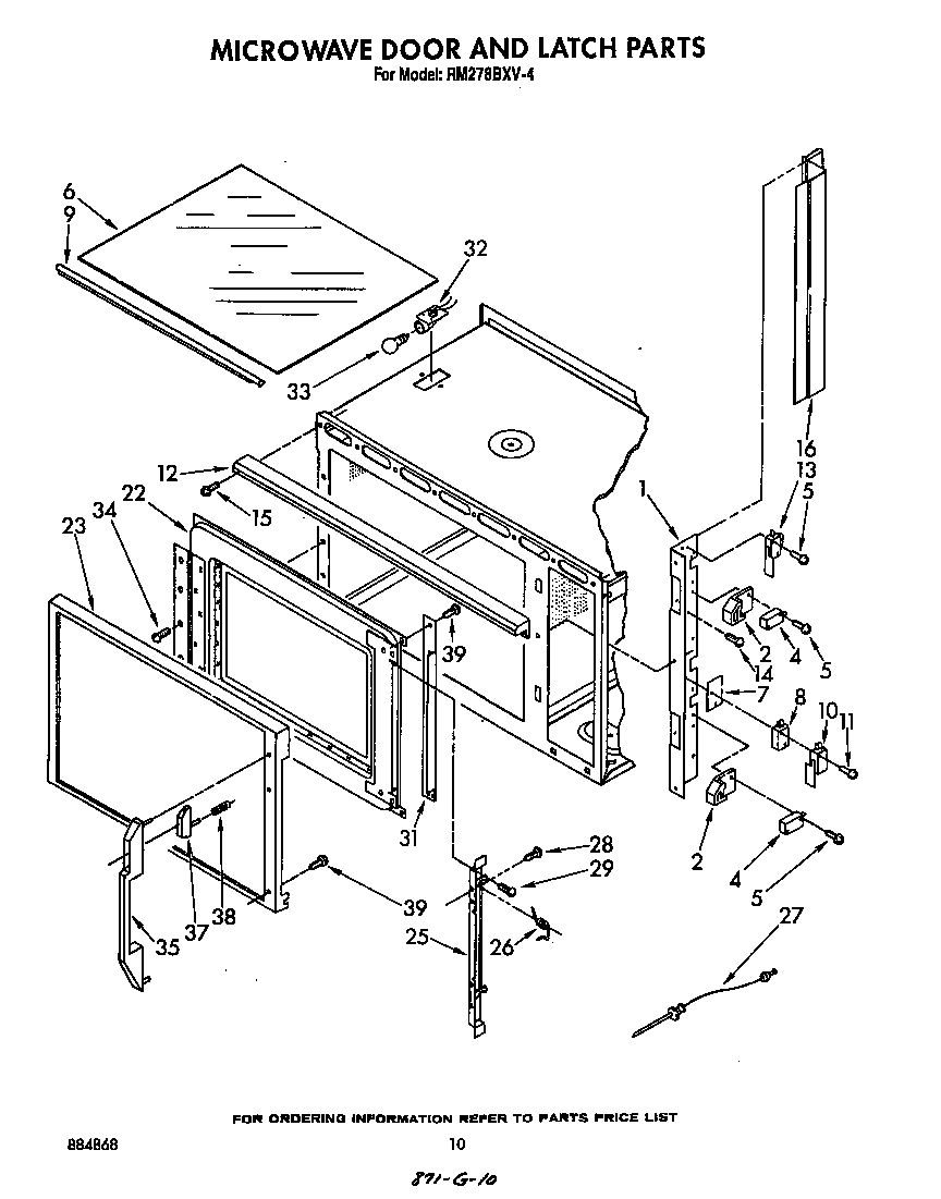 MICROWAVE DOOR AND LATCH