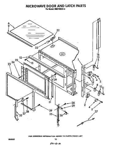 Microwave door and latch