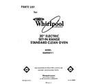 Whirlpool RS600BXV1 front cover diagram