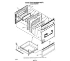 Whirlpool RF385PXWW1 door and drawer diagram