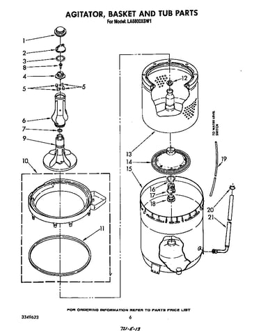 Agitator, basket and tub