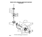 Whirlpool 4LA9300XTW1 brake, clutch, gearcase, motor and pump diagram