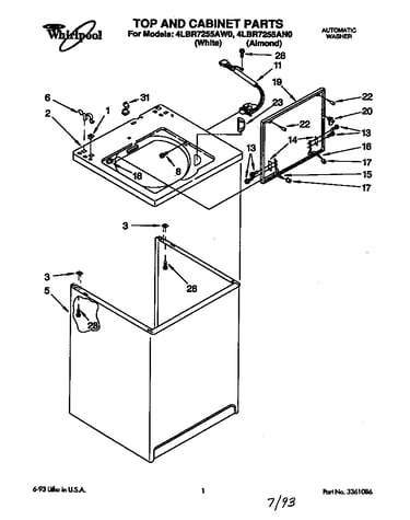 Top and cabinet