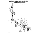 Whirlpool 4LBR7255AN0 brake, clutch, gearcase, motor and pump diagram