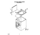 Whirlpool LCR5244AW0 top and cabinet diagram