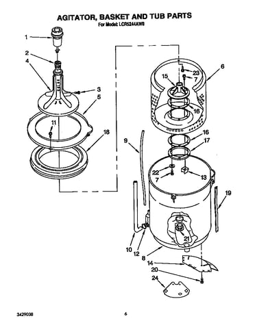Agitator, basket and tub