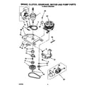 Whirlpool LCR5244AW0 brake, clutch, gearcase, motor and pump diagram