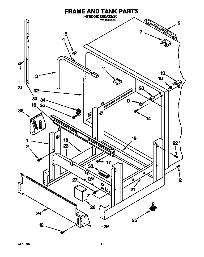 Frame and tank