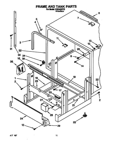 Frame and tank