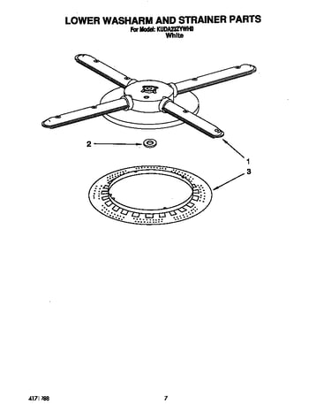 Lower washarm and strainer