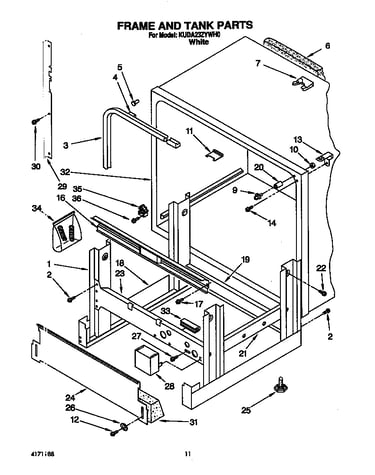 Frame and tank