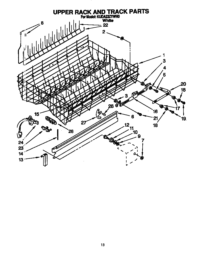 Upper rack and track