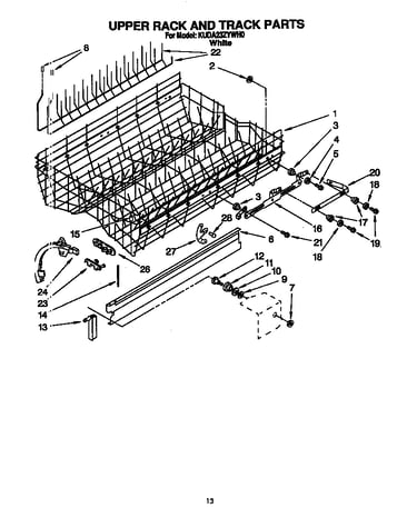 Upper rack and track