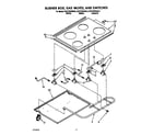 KitchenAid KGCT305AWH0 burner box, gas valves, and switches diagram