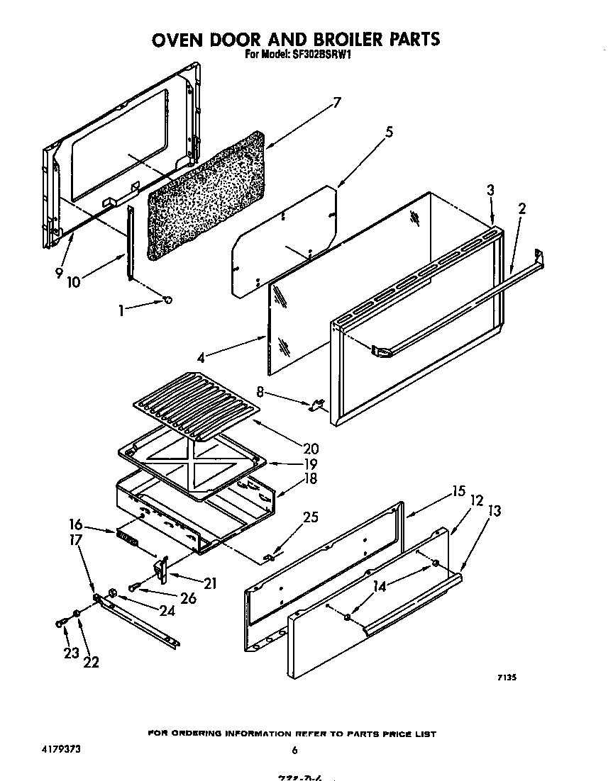 Oven door and broiler