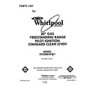 Whirlpool SF3300EWW1 front cover diagram