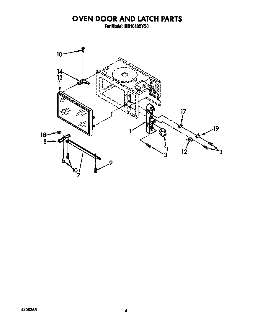 Oven door and latch