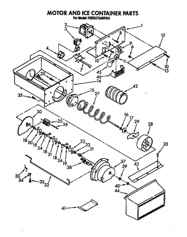 Motor and ice container