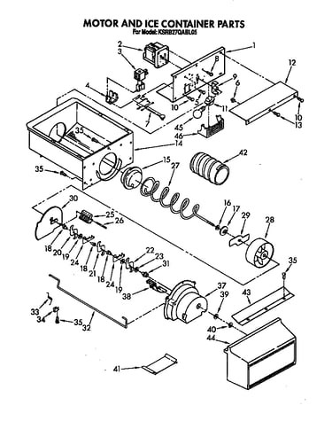 Motor and ice container