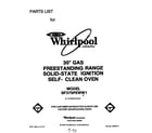 Whirlpool SF375PEWW1 front cover diagram