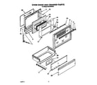 Whirlpool SF375PEWW1 oven door and drawer diagram