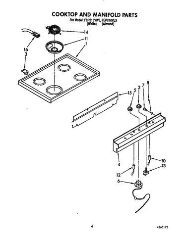 Cooktop and manifold