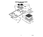 Whirlpool RS363PXYQ0 cooktop and oven diagram