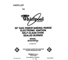 Whirlpool SF397PEYQ1 front cover diagram