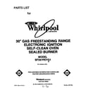 Whirlpool SF397PEYQ1 front cover diagram