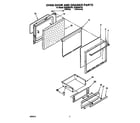 Whirlpool SF365BEYW1 oven door and drawer diagram