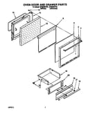 Oven door and drawer