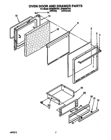 Oven door and drawer