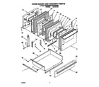 Whirlpool RF4700XWW3 oven door and drawer diagram