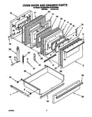 Oven door and drawer