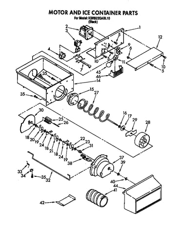 Motor and ice container