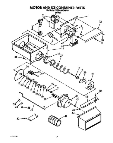 Motor and ice container
