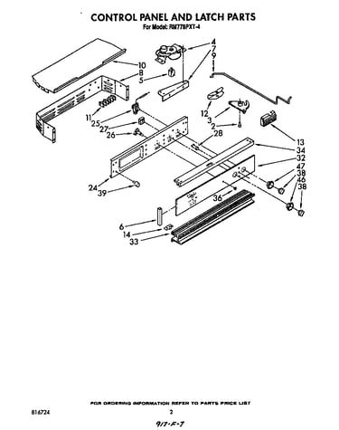 Control panel and latch
